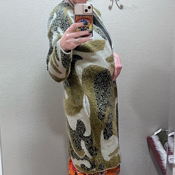 Camo eyelash knit cardigan NWT - Picture 3 of 8